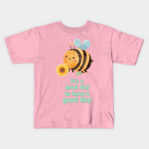 BEE ON A SUNFLOWER Kids T-Shirt by Mindy Store